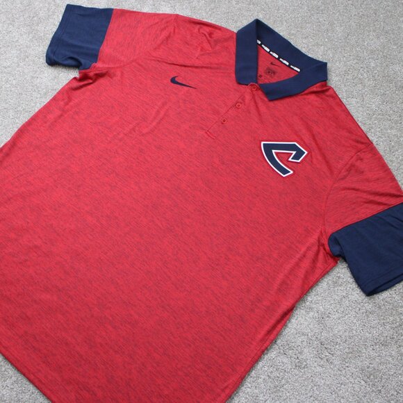 Nike Cleveland Guardians Polo Shirt Mens 3XL XXL Red Cooperstown Collection S/S - Picture 3 of 14